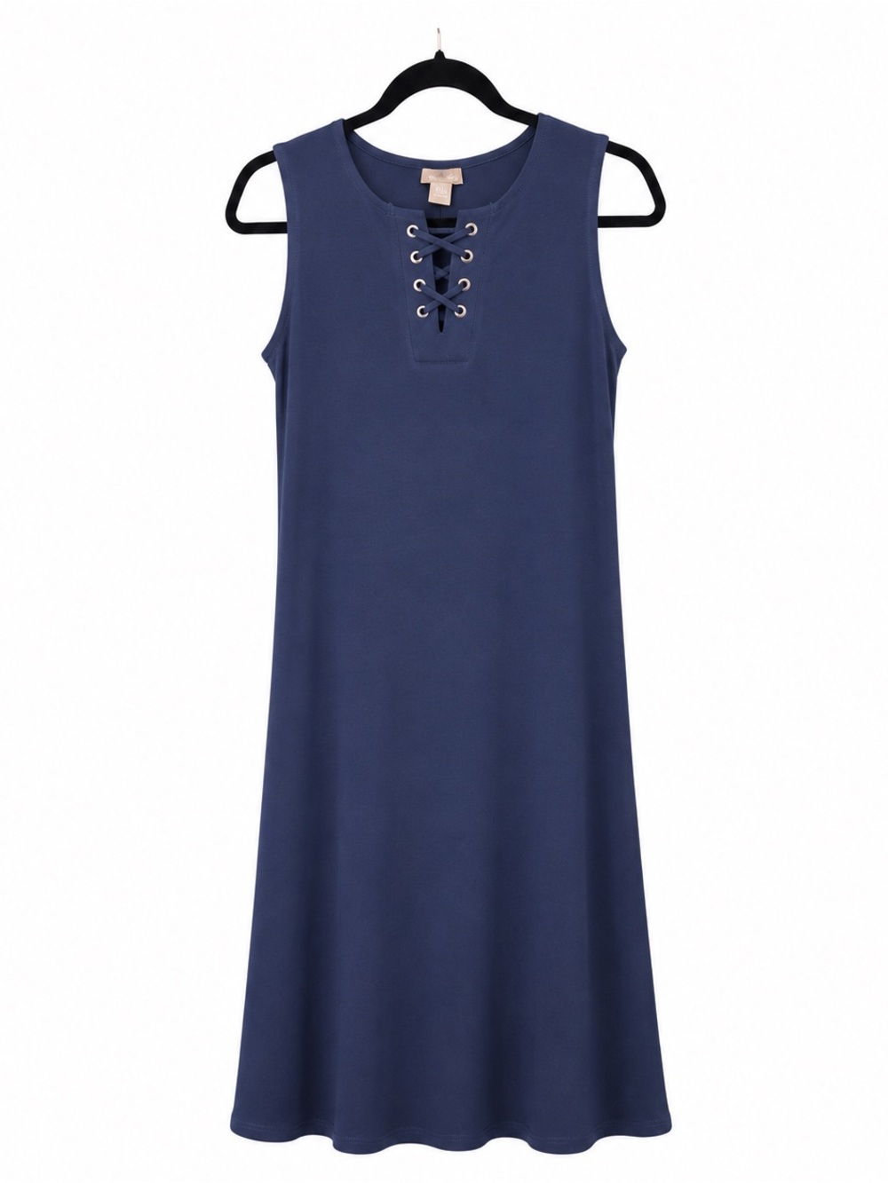 Chico's Sleeveless Lace-Up Midi Dress in Navy